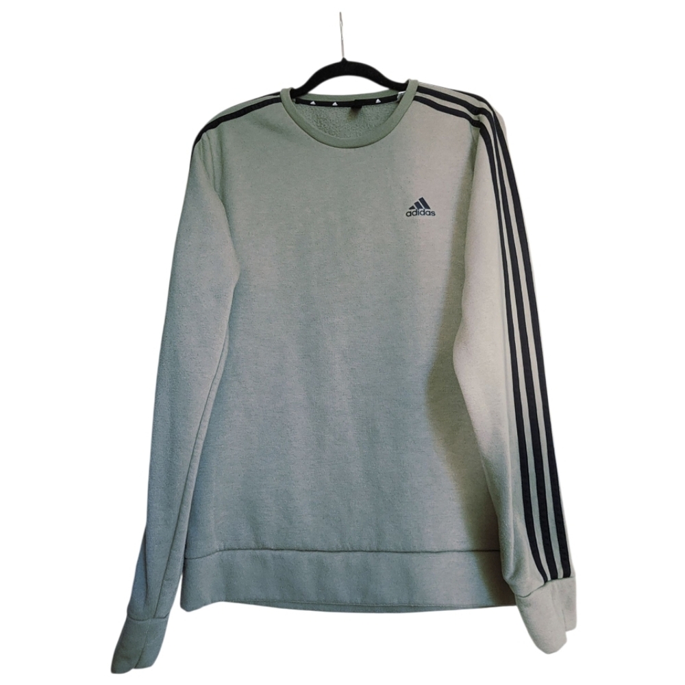 Adidas Primegreen 3-Stripes Crewneck Sweatshirt Olive Green Y2k Streetwear...